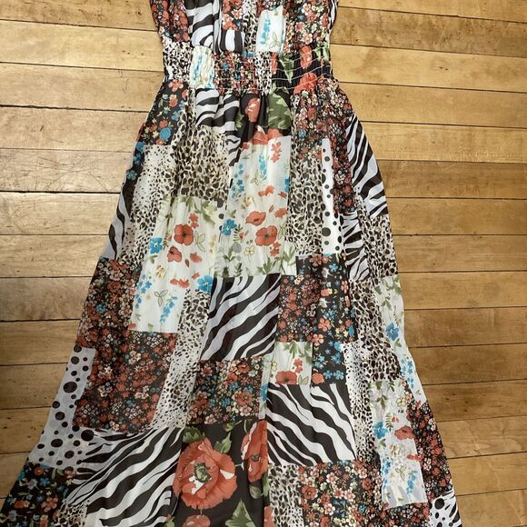 Grass Collection Dress Women’s Size Medium Off Shoulder Maxi Fit N Flare Floral - Picture 6 of 12